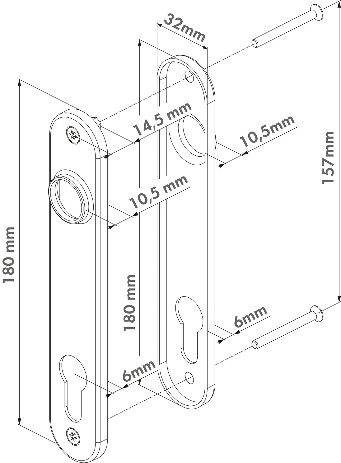 Locinox dangteliai imontuojamoms spynoms 2vnt.