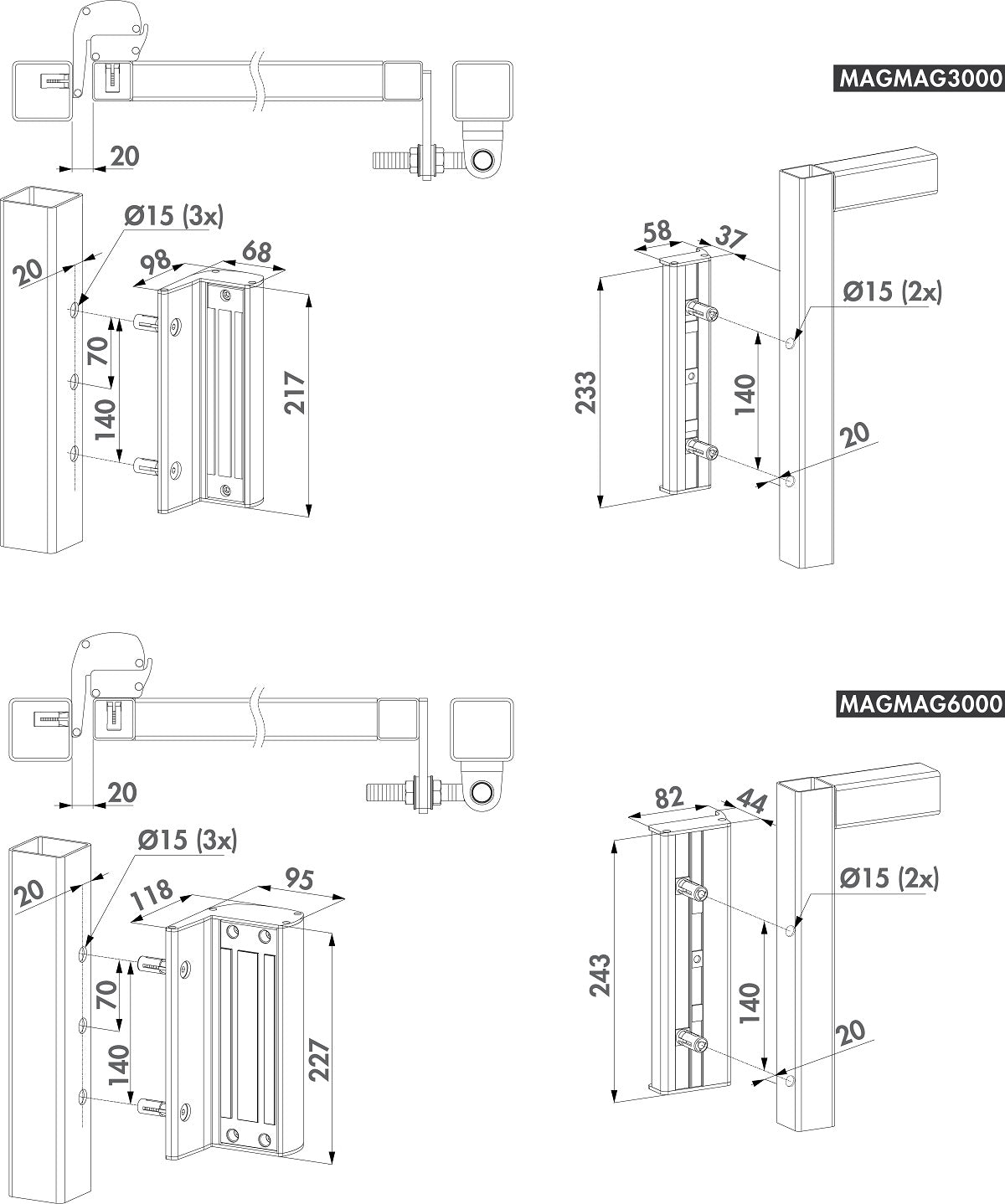 Locinox ant pavirsiaus montuojama elektromagnetine spyna be rankenu.