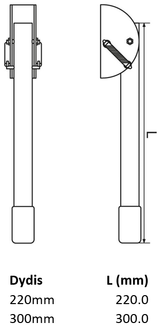 Atlenkiama kojelė-atrama vartams.