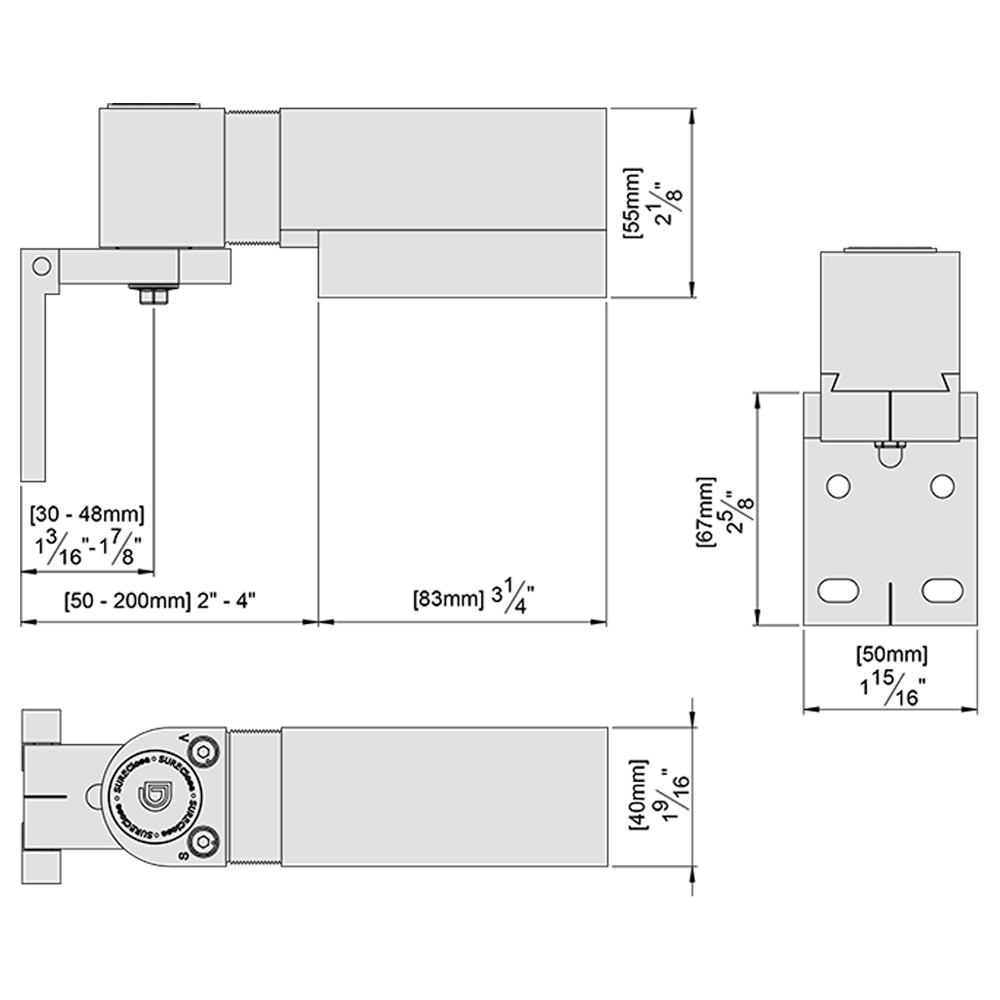 D&D Technologies vartų pritraukėjas hidraulinis.