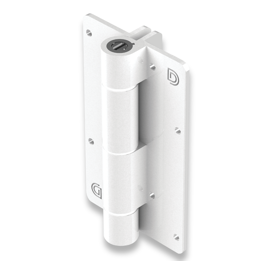 D&D Technologies vyriai balti aliumininiai su pritraukimu 2vnt be kojelių tvoros varteliams iki 20kg.