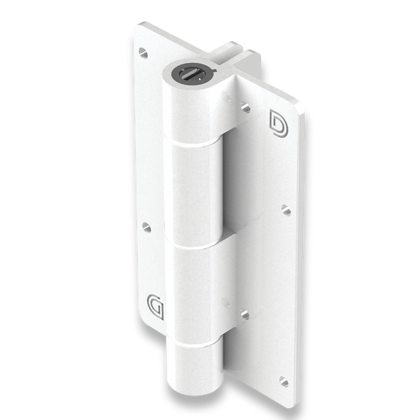 D&D Technologies vyriai balti aliumininiai su pritraukimu 2vnt be kojelių tvoros varteliams iki 20kg.