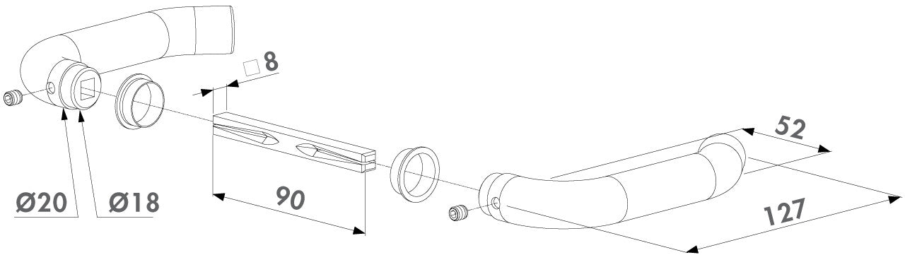 Locinox nerudijancio plieno rankenos i tipo.