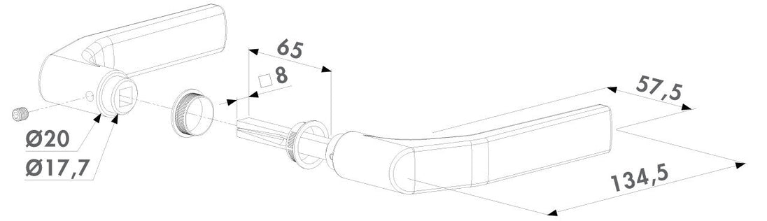 Locinox anoduoto aliuminio rankenos j tipo.