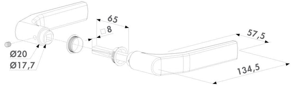 Locinox anoduoto aliuminio rankenos j tipo.