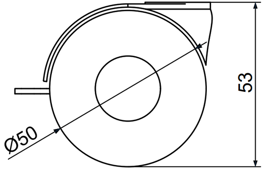 Ratukas baldinis pasukamas ø50mm.