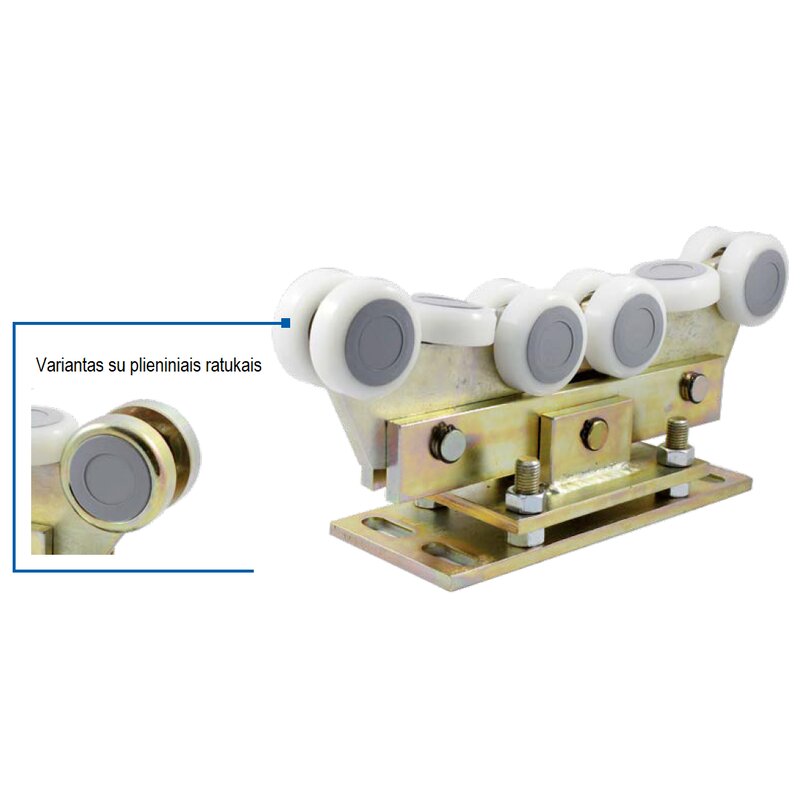 Vezimelis pasiverciantis reguliuojamas dvigubas su 10 plastikiniu metaliniu ratuku.