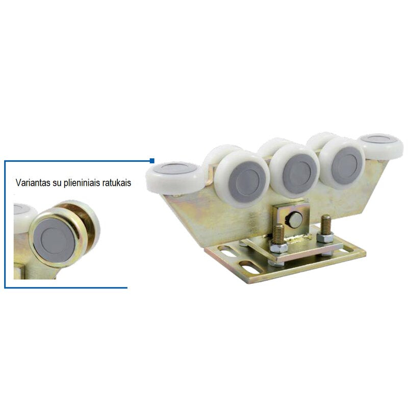 Vezimelis pasiverciantis reguliuojamas su 8 plastikiniais metaliniais ratukais.